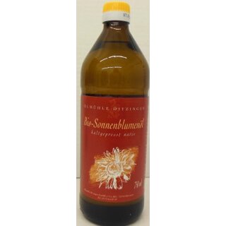 Bio-Sonnenblumenöl - kaltgeschlagen 0,75 l